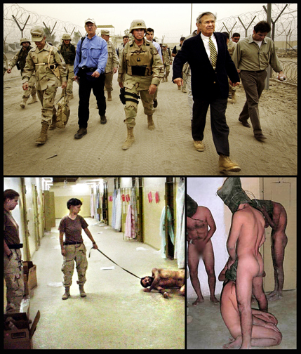 Donald Rumsfeld at Abu Ghraib and a look under the rock